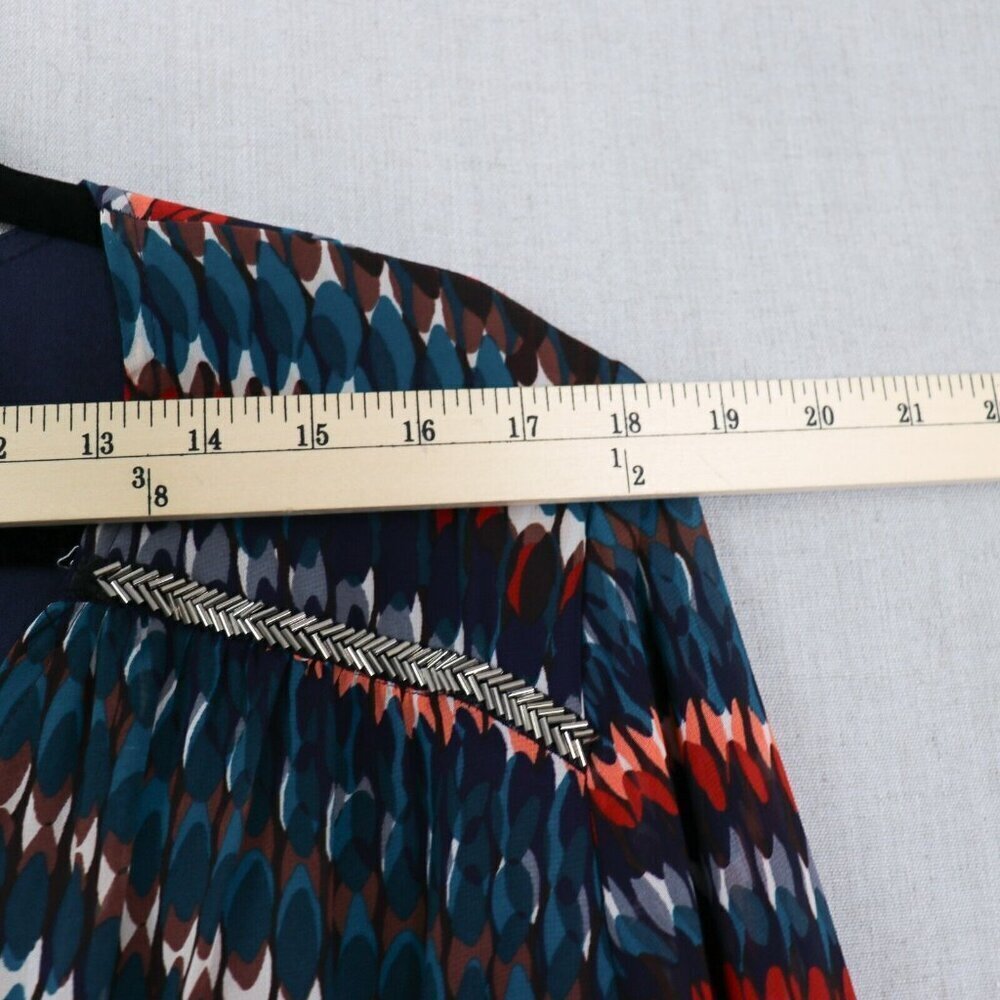 Cato Plus Size 22/24 Dress V-Neck Multicolor Formal Maxi Chevron Bead Detail - Picture 11 of 16